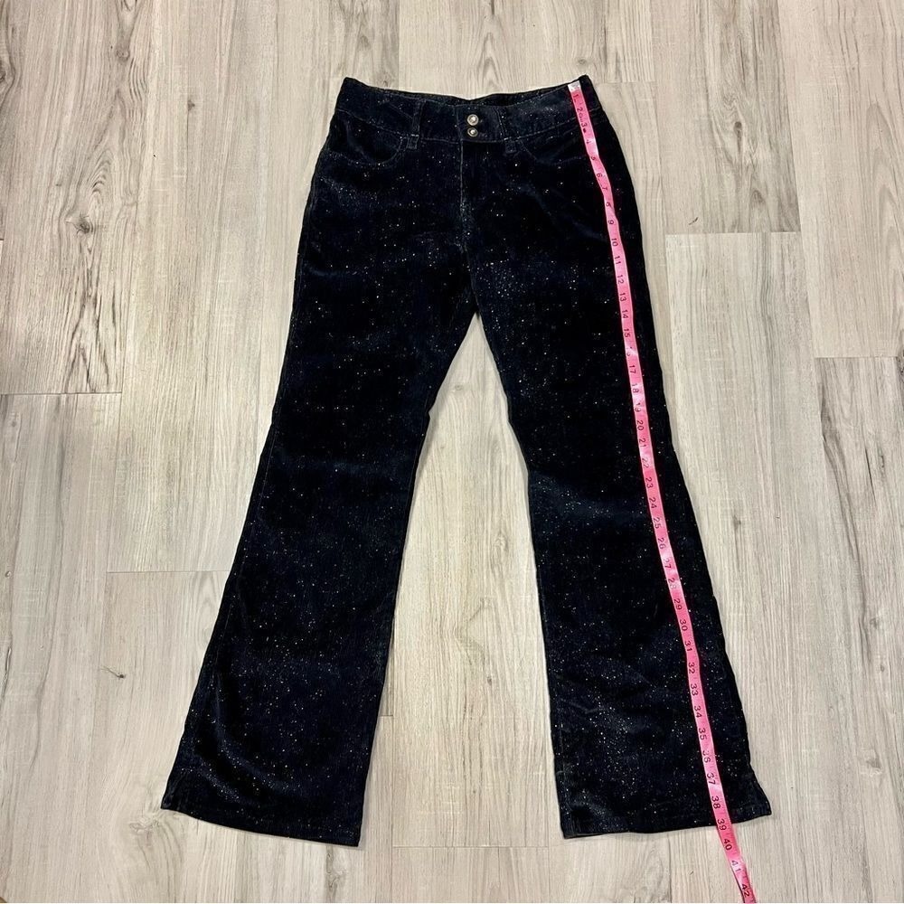 EUC vintage y2k Union Bay black corduroy pants silver glitter throughout sz 3 - Picture 13 of 15